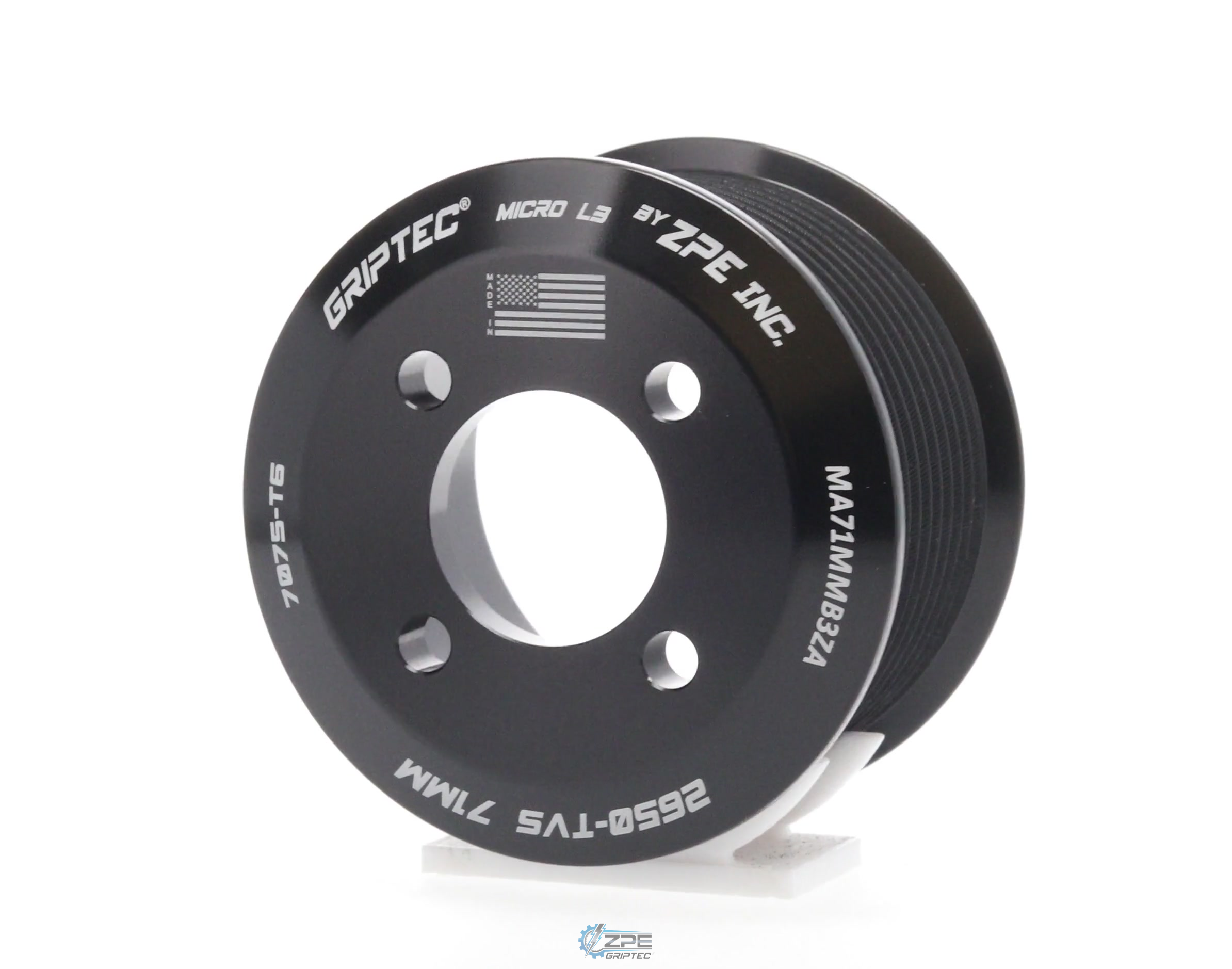 71mm 10 Rib ZPE GripTec® 2pc Magnuson LSA/LT4 2650 TVS L3 Black Pulley Only